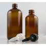 1PK (250ml/8.3oz) Bernsteinleere Pumpglasflasche Große Kapazität Tragbar Wiederbefüllbare Flasche Behälter für Lotion Emulsion Shampoo Badecreme Duschgel