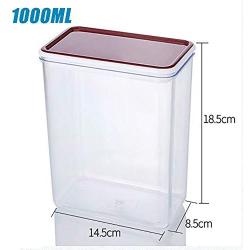 Tree House Square Plastic Boxes with lids, Round Storage containers Sealed jar Durable Versatile Pot Regular Mouth-B 1000mlx3