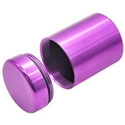 Stash Jar - Airtight Smell Proof Durable Multi-Use Portable Metal Herb Jar Container. Waterproof Aluminum Screw-top Lid Lock Odor -Purple