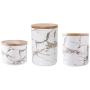 Food Storage Jar, Ceramic Kitchen Canisters with Airtight Seal Bamboo Lid, Food Storage Canister for Tea, Coffee Bean, Spice, Sugar, Flour 750ml/ 1110ml/ 1650ml (Suit)
