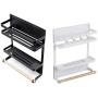 Kitchen Rack Fridge Magnetic Organizer, Rustproof Spice Jars Rack Paper Towel Holder, Heavy-duty Refrigerator Side Shelf Storage Hanger