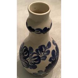 Retro Wloclawek Fajans Polish Pottery Hand Painted Blue & White Vase Jug