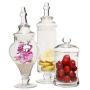 3 Piece Set Glass Apothecary Jars Weddings Food Storage Tank Buffet Candy Storage Bottles by Candora 3 Piece Set Glass Apothecary Jars Weddings Food Storage Tank Buffet Candy Storage Bottles by Candora