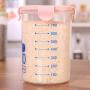ManxiVoo Food Storage Containers with Lids,Plastic Easy Snap Lock Sealed Storage Jars Kitchen Containers (Pink (1000ml))