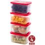 Quicker Defrost- Reusable Freezer Containers with Lids Set of 4-23.5 oz. for Soups, Leftovers, Meal Prep, Food Storage Airtight Food Storage Containers With Lids Plastic Freezer Containers Jars