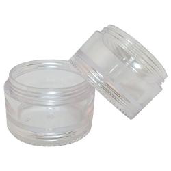 Made in Taiwan Transparent Clear Makeup 2 Stack Plastic Jar 3 Kinds of Size (3 Sets)