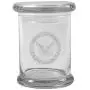 Klare 8 oz Glas Kräuterdunstglasbehälter mit Deckel und US Navy Logo von Smoke Promos