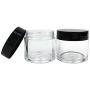 (Quantity: 30 Pieces) Beauticom® High Quality 30G/30ML (1 Oz) Round Clear Jars with Black Flat Top Lids for Beads, Gems, Glitter, Charms, Small Arts and Crafts - BPA Free