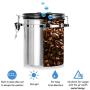 DEBON Airtight Coffee Canister, Stainless Steel Container for the Kitchen, Coffee Ground Vault Jar With One Way Co2 Valve And Scoop, Tea Coffee Sugar storage, Extra Coffee Spoon, 16 oz