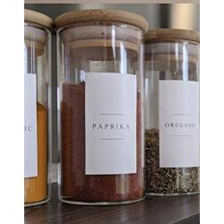 Talented Kitchen 125 Spice Labels Stickers, Clear Spice Jar Labels  Preprinted for Seasoning Herbs, Kitchen Organization, Water Resistant, Black