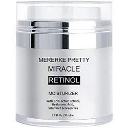 Mererke_Pretty Anti Aging Retinol Moisturizer Cream for Face，Wrinkle Cream for Women and Men， with Active Retinol 2.5%，Hyaluronic Acid, Vitamin E and Green Tea 1.7 fl oz.