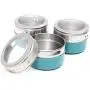 Bouteilles d'épices magnétiques 12 pièces en acier inoxydable, contenants de condiments de cuisine, boîtes de rangement transparentes, ustensiles de cuisine (Bleu) Bouteilles d'épices magnétiques 12 pièces en acier inoxydable, contenants de condiments de cuisine, boîtes de rangement transparentes, ustensiles de cuisine (Bleu)