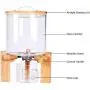 Glass Dry Food Dispenser, Glass Food Storage Canister with Airtight Bamboo Lid, Wooden Stand and Glass Cup for Rice, Beans and Coffee Beans (5L) Glass Dry Food Dispenser, Glass Food Storage Canister with Airtight Bamboo Lid, Wooden Stand and Glass Cup for Rice, Beans and Coffee Beans (5L)