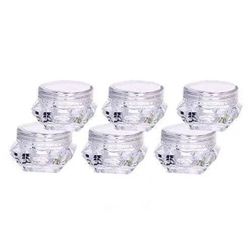 6pcs 3g 3ml Clear Empty Refillable Travel Acrylic Square Diamond Shape Cosmetic Jar Pot Sample Containers Makeup Face Cream Lip Balm Eye Shadow Sample Storage Box Case 6pcs 3g 3ml Clear Empty Refillable Travel Acrylic Square Diamond Shape Cosmetic Jar Pot Sample Containers Makeup Face Cream Lip Balm Eye Shadow Sample Storage Box Case