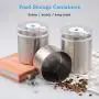 Cookie Jar Cereal Coffee Storage Containers Jar with Lids Airtight Bpa Free Large, Food Storage Containers Jar 304 Stainless Steel for Kitchen Pantry Organization Canister Candy Bulk, 0.7L/1L/1.3L