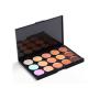 Pure Vie 15 Colors Cosmetics Cream Contour and Highlighting Makeup Kit, Color Correcting Cream Concealer Camouflage Makeup Palette + 11 Pcs Foundation Powder Concealer Eye Shadows Makeup Brushs