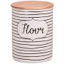 Everyday Coffee Sugar Flour 3 Piece Canister Set White/Black Black Porcelain