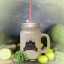 Green Trick Or Treat Halloween Candies Style 1 Frosted Glass Mason Jar With Straw
