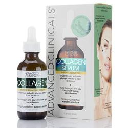 Advanced Clinicals 2 Piece Anti-aging Skin Care set with collagen. 16oz Spa Size Collagen Lotion And 1.75oz Collagen Instant Plumping Serum To Hydrate, Moisturize, Firm, Dry, Cracked Skin.