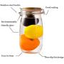 YTF-Glass storage tank, size sealed bottle, buckled bamboo cover sealed cans 2 sets
