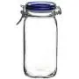Bormioli Rocco Fido Pot Jar en Verre avec Bouchon Bleu, 1.50 Litres (Lot de 2)