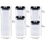 Hello Cucina Airtight Food Storage with Stickers, Stackable Pantry Organizer for Cereal, Flour, Cookie, Pasta, Sugar & More - Ideal for Kitchen Countertops (7-Pack, Black)