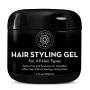 Hair Gel for Men, Natural Ingredients and Chemical Free with Hydrating Aloe For Firm, Healthy Hair by Pure Body Naturals, 4 Fl Oz