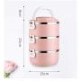 Thermos Food Jar Multi-storey Thermos Stainless Food Flask For Student Leakproof Insulated Food Containers (Color : Khaki, Size : 1600ML)
