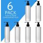 6 Pack 8 Oz Plastic Pump Dispenser Bottles for Lotion, Massage Oil, Shampoo and More! - Refillable, BPA Free Clear / Opaque Empty 8oz Containers - Fit Into Holsters, Bulk