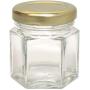 Hexagon Glass Jars, Mini Hex Jars 1.5 Oz - Case of 12