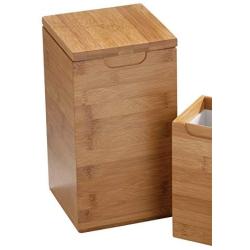 Premier Housewares Bamboo Sqaure Canister With Lid - Natural - 25.5 x 14 x 14cm