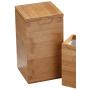 Premier Housewares Bamboo Sqaure Canister With Lid - Natural - 25.5 x 14 x 14cm