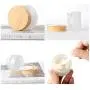 Bouteilles en verre glacées 10 pièces 10g/10ml avec couvercle en bois grain, pots à crème cosmétique réutilisables pour crème, maquillage, baume à lèvres, fards à paupières. Bouteilles en verre glacées 10 pièces 10g/10ml avec couvercle en bois grain, pots à crème cosmétique réutilisables pour crème, maquillage, baume à lèvres, fards à paupières.
