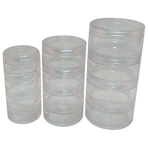 Transparente klare Make-up-Behälter aus Kunststoff, 4er-Set, 3 Größen (2 Sätze) – Taiwan-Hergestellt
