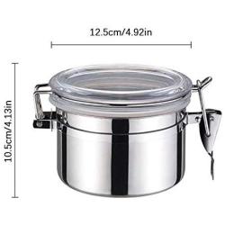 FidgetKute Stainless Steel Tea Coffee Beans Food Snack Candy Storage Jar Tins Container Box B: 12.510.5cm One Size