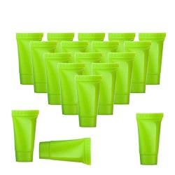 24PCS 5ML 0.2OZ Green Empty Plastic Soft Tubes with Screw Cap Facial Cleanser Face Hand Cream Conditioner Storage Holder Portable Squeezable Container Cosmetic Jar Pot for Travel Daily Life