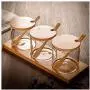 Creative Transparent Glass Kitchen Spice Jar Three Piece Seasoning Storage Tank Seasoning Bottles Dispensing Bottle Box Salt,3PCS PER SET Creative Transparent Glass Kitchen Spice Jar Three Piece Seasoning Storage Tank Seasoning Bottles Dispensing Bottle Box Salt,3PCS PER SET