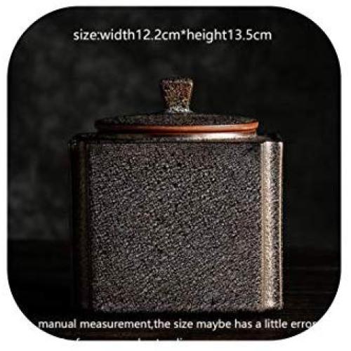 Japanese Style Tea Jar Ceramic Coarse Pottery Seal Cans Coffee Beans Nuts Candy Caddy Container,A