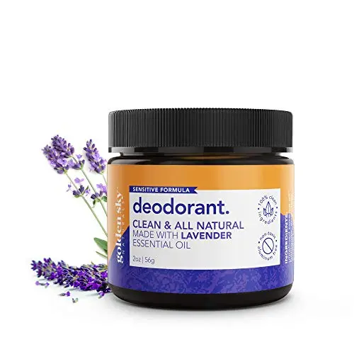 Golden Sky Naturals All Natural Deodorant Cream with Lavender Essential Oil for Sensitive Skin, Deodorant without Aluminum and Parabens, 2 ounce Golden Sky Naturals All Natural Deodorant Cream with Lavender Essential Oil for Sensitive Skin, Deodorant without Aluminum and Parabens, 2 ounce