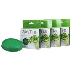 Handy Pantry Sprouting Jar Strainer Lid, BPA Free | Fits Wide Mouth Mason Jars | For Growing Sprouts & Other Uses, 4 Pack