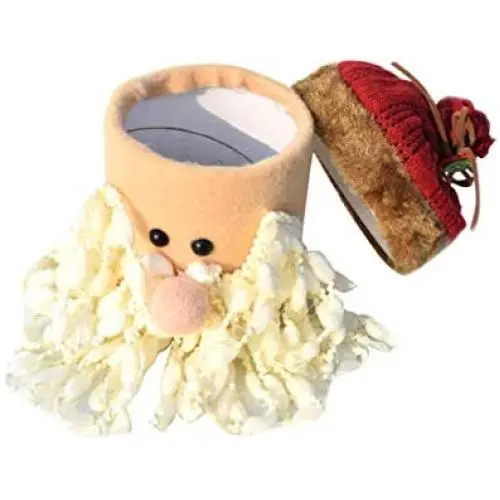 Sac à Cadeaux en Forme de Père Noël Amosfun avec Moustache Longue, Boîte à Bonbons Festive, Pots à Biscuits Adorables pour les Décorations de Noël