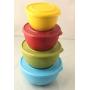 Plastic Coated Stainless Steel Set Of 4 U Storage Bowl Jar with Color Base