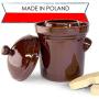 TSM Products Polish Fermenting Crock with Stone Weights, 5 L, Burnt Sienna