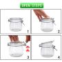 YEBODA 16oz Food Storage Canister Glass Jars with Clamp Airtight Lids and Silicone Gaskets for Multi-Purpose Kitchen Containers - Clear Round (6 Pack)