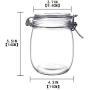 YEBODA 24oz Food Storage Canister Glass Jars with Clamp Airtight Lids and Silicone Gaskets for Multi-Purpose Kitchen Containers - Clear Round (4 Pack)