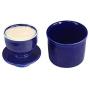 BRT Ceramic French Butter Crock Butter Keeper Butter Storage Jar Butter Dish (Blue)
