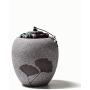 Japanese Style Coarse Pottery Ginkgo Leaves Tea Cans Canister Tea Set Jar Puer Tea Storage Home Ornament,Light Grey