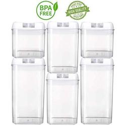 6 Piece Food Storage Containers-Kitchen Storage Set for Pantry Organization and Storage, BPA FREE Durable Plastic Storage Containers used for pasta, flour, cereal Container! Air Tight!