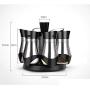 Spice Jars Spice Holder Assembly Glass Spice jar Glass Bottle Storage Box Pepper Stainless Steel Swivel Stand Kitchen Storage 140 ML (6 Boxes)