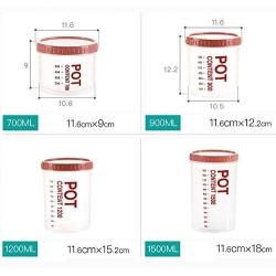Plastic Storage Jars Airtight With Non-Slip Top Cover,Stackable Food Storage Containers With Scale,Cereal Storage Containers Set,Multifunction,Good Sealing,Blue-700MLx2+900MLx2+1200ML